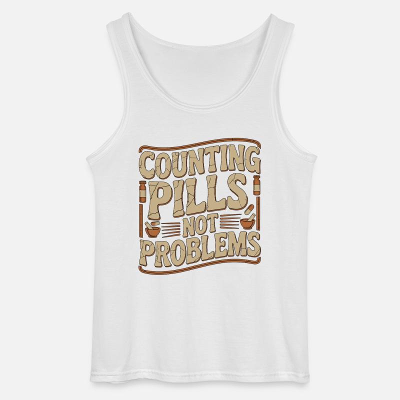 Pharmacist Student Counting Pills Pharmacy Trainee - Gildan Männer Tank Top - Weiß