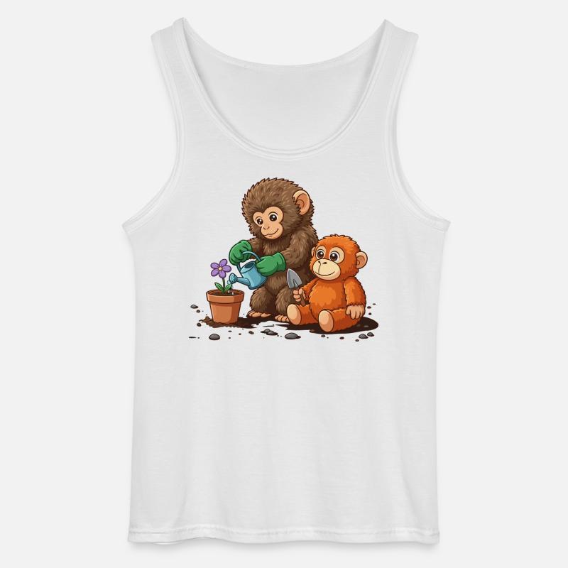 the monkey punch - Affe Gartenarbeit - Gildan Männer Tank Top - Weiß