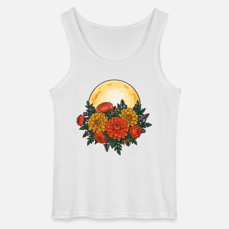 Wildflower Spring Moon Happy Easter Ostara - Gildan Men’s Tank Top - white