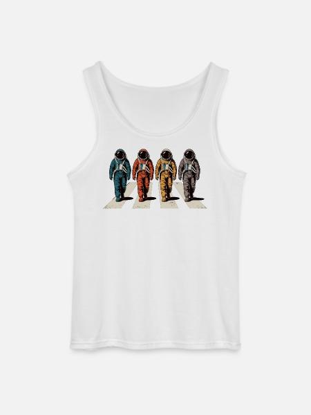 Astronaut Zebra Stripe Retro Space Astronaut - Gildan Men’s Tank Top - white