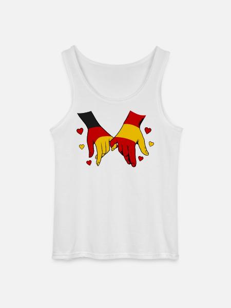 Deutschland_Spanien_Flagge_Haendehalten - Gildan Men’s Tank Top - white