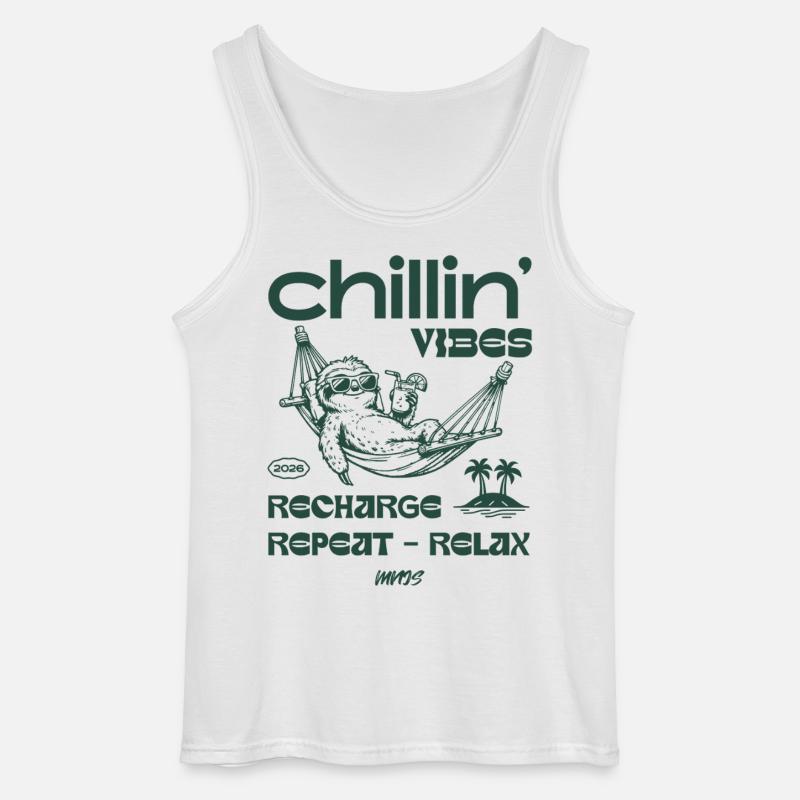Chillin Vibes Hammock Recharge - Gildan Männer Tank Top - Weiß