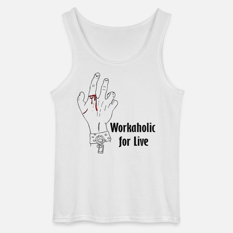 Workaholic for live - Gildan Männer Tank Top - Weiß