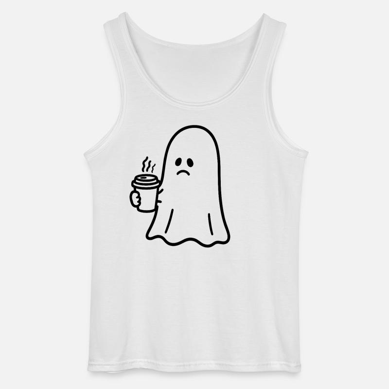 Geist Kaffee Halloween Süßes oder Saures - Gildan Männer Tank Top - Weiß