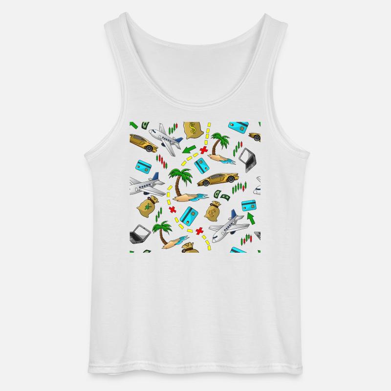Reisegeld Muster - Gildan Männer Tank Top - Weiß