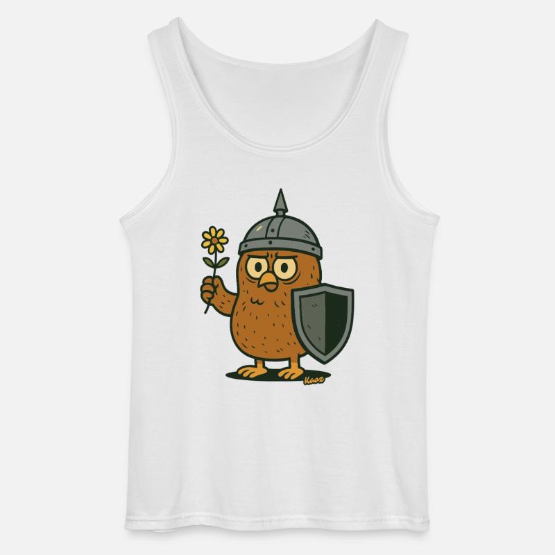 Rittereule mit Blume - Gildan Männer Tank Top - Weiß