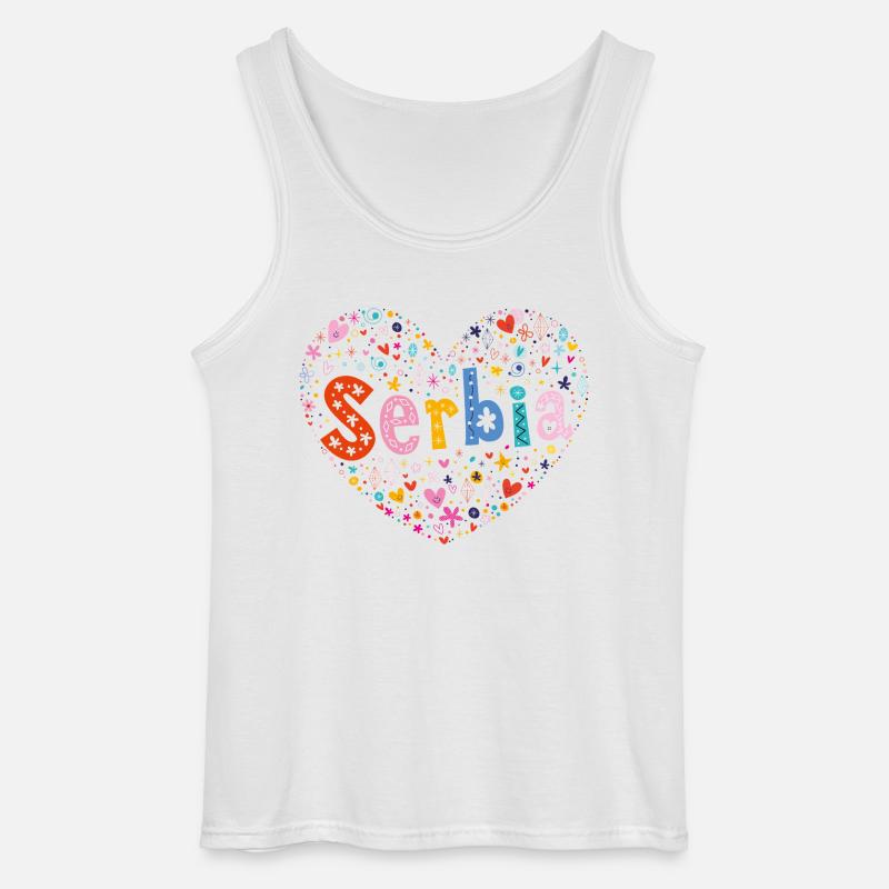 Cuore della Serbia - Canotta da uomo Gildan - bianco