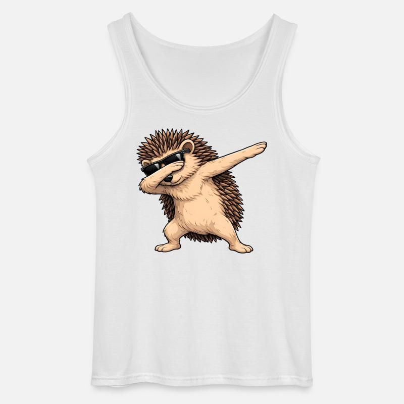 Dabbing af pindsvin - Gildan tanktop til mænd - hvid