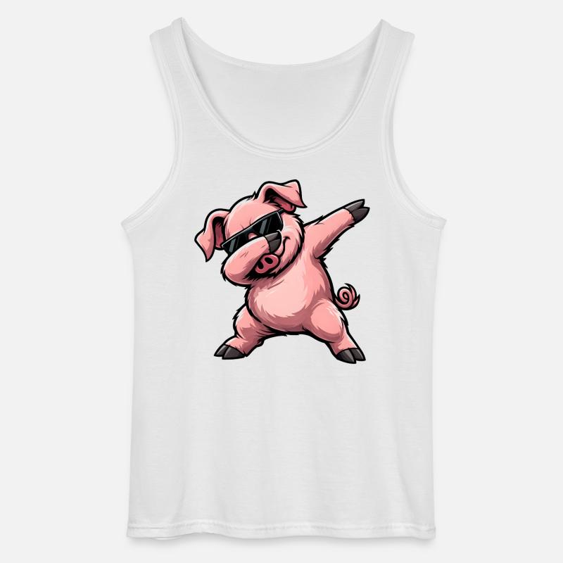 Dabbing Schwein - Gildan Männer Tank Top - Weiß