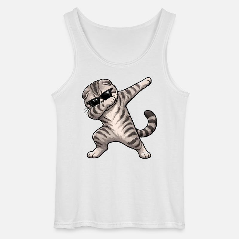 Dabbing Scottish Fold - Gildan Männer Tank Top - Weiß