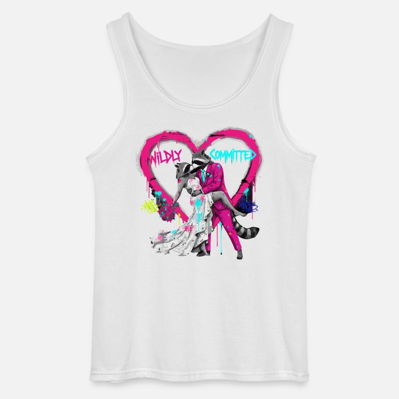 Wildly Committed Waschbär Hochzeit - Gildan Männer Tank Top - Weiß