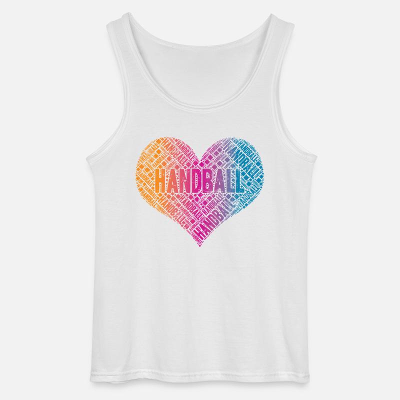 Håndbold hjerte - Gildan tanktop til mænd - hvid