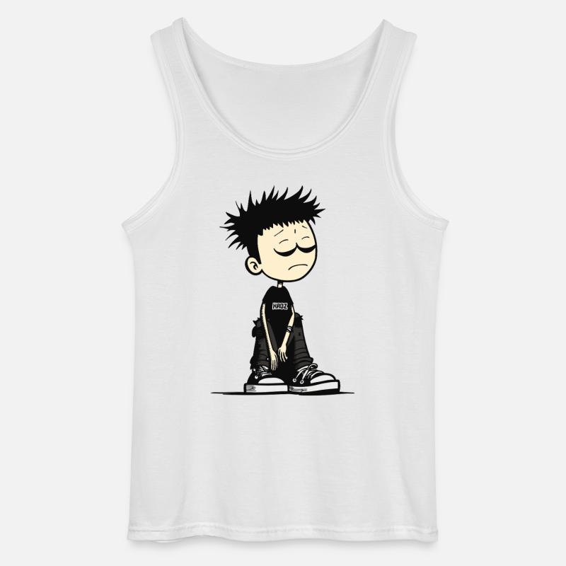 Verschlafenes Emo-Kinder-Cartoon-Tee - Gildan Männer Tank Top - Weiß