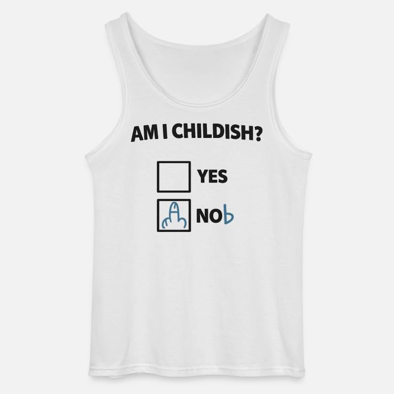Bin ich kindisch? Ironischer Check - Gildan Männer Tank Top - Weiß