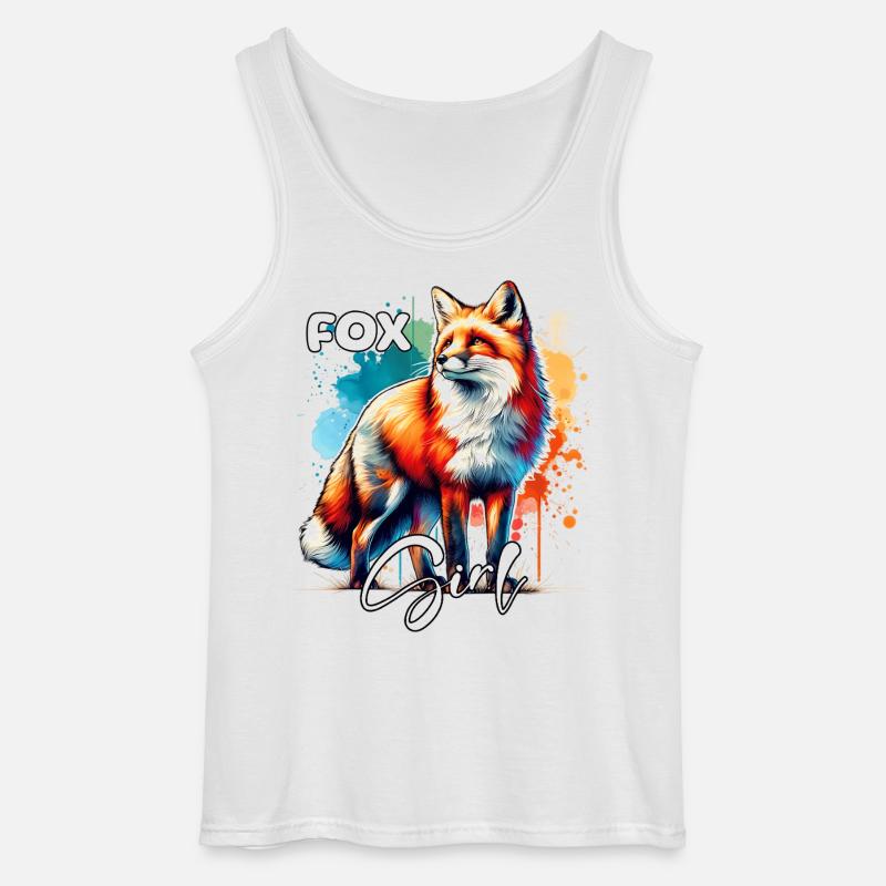 Fox Mädchen Rotfuchs Fuchs - Gildan Männer Tank Top - Weiß