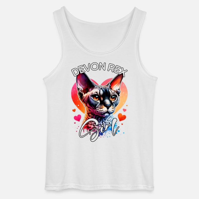 Devon Rex Mädchen Devon Rex - Gildan Männer Tank Top - Weiß