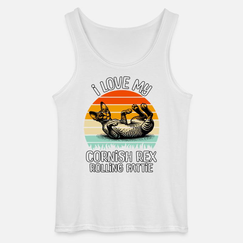 Lustige Cornish Rexkatze - Gildan Männer Tank Top - Weiß
