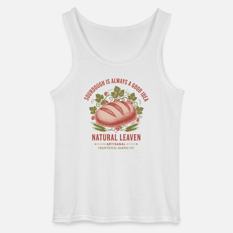Sourdough Bread Baking Baker Sourdough Starter - Gildan Men’s Tank Top - white