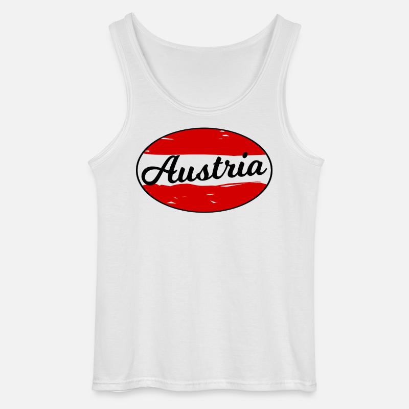 Austria Script Logo auf Rot - Gildan Männer Tank Top - Weiß