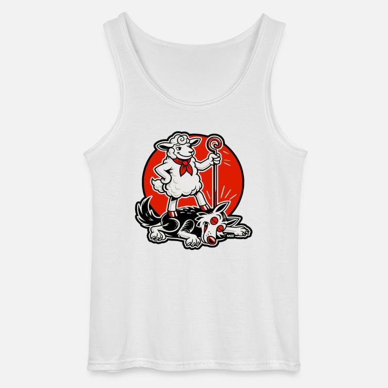 Schafheld mit Gauner - Gildan Männer Tank Top - Weiß