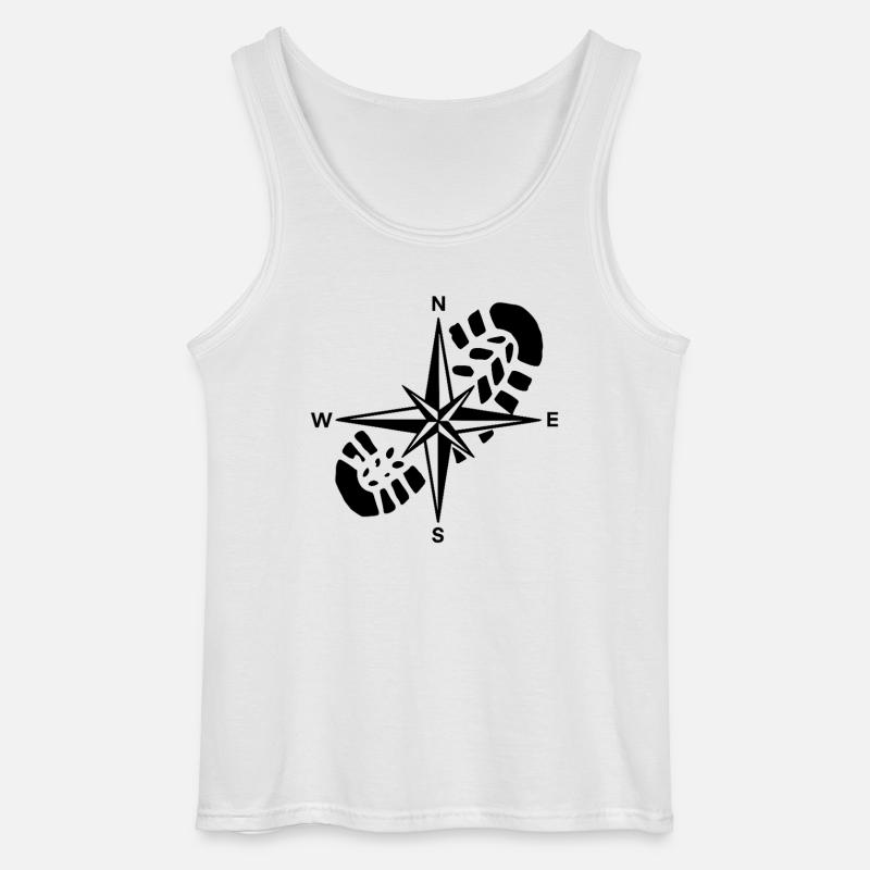 Hiker Compass Wandergeschenk - Gildan Männer Tank Top - Weiß