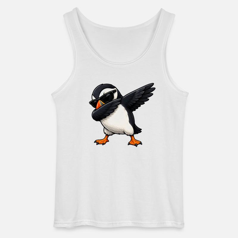 Dabbing Papageientaucher - Gildan Männer Tank Top - Weiß