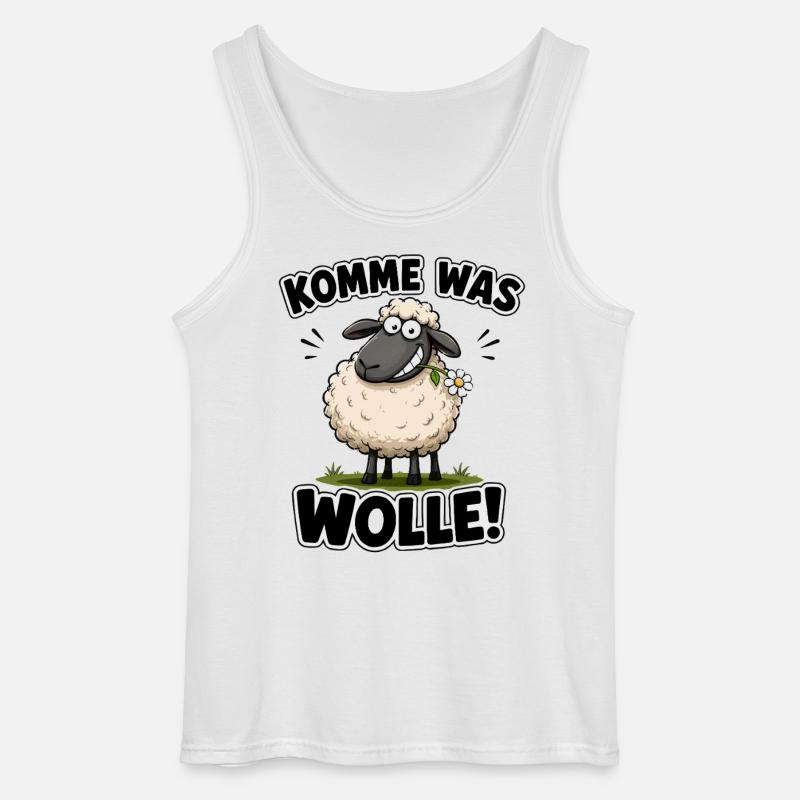 Komme Was Wolle – Schmuse-Schaf Design - Gildan Männer Tank Top - Weiß