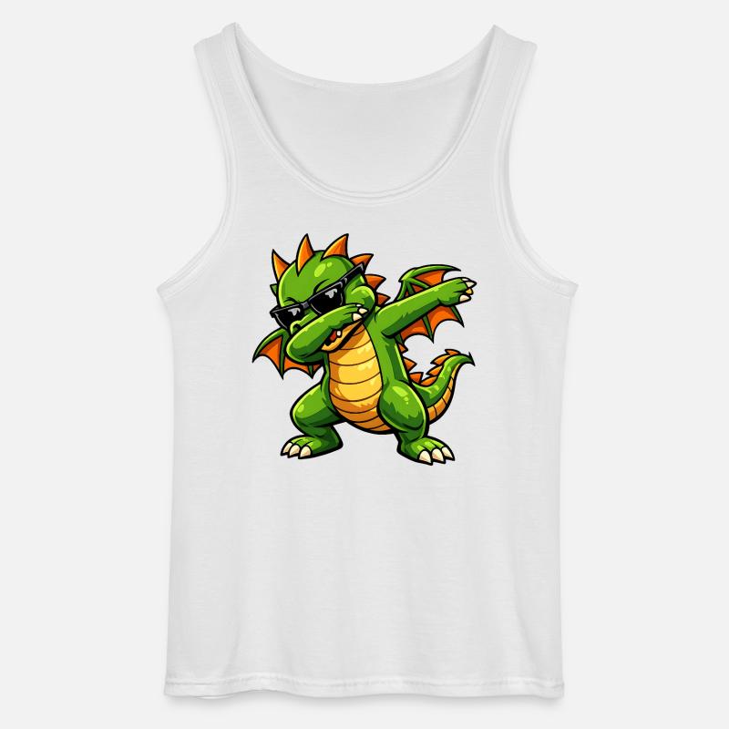 Süßer Dabbing Drache - Gildan Männer Tank Top - Weiß