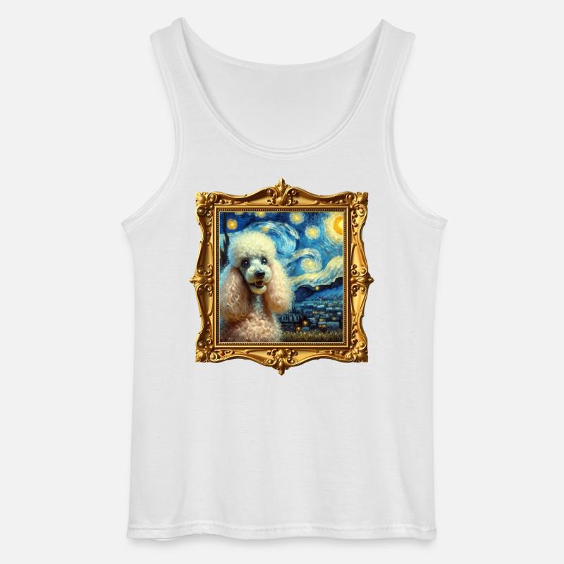 Pudel Starry Night - Gildan Männer Tank Top - Weiß
