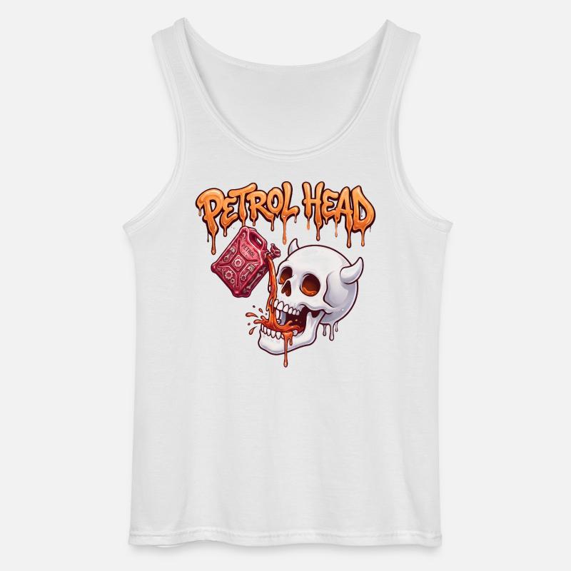 Petrolkopf-Schädel - Gildan Männer Tank Top - Weiß