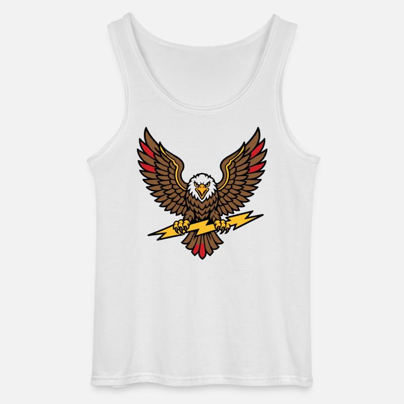 Alter-Schule-Tattoo-Stil Lightning Eagle - Gildan Männer Tank Top - Weiß