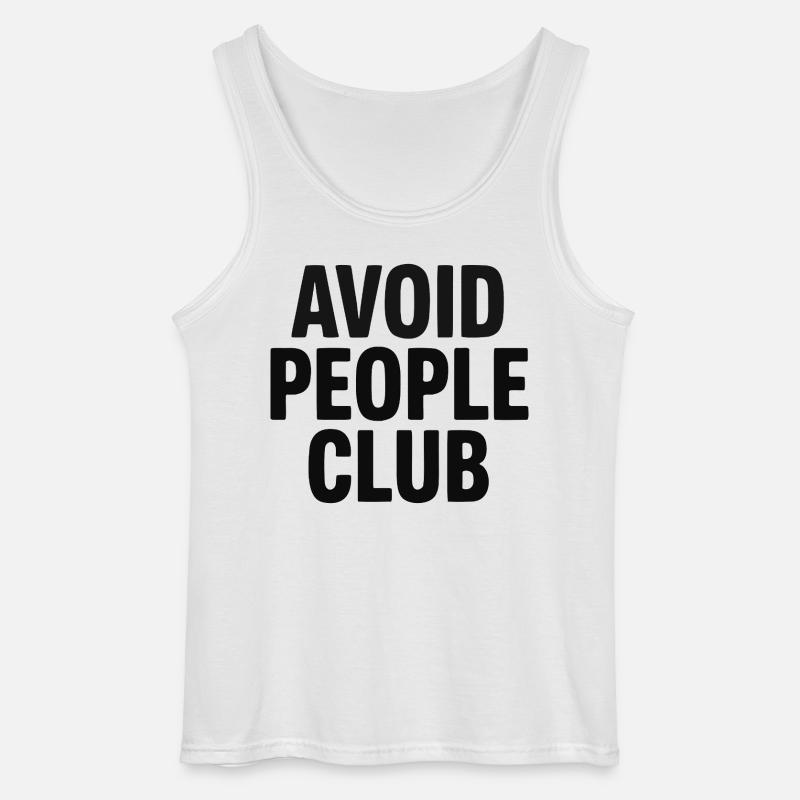 Introverted Humor People Avoid - Gildan Men’s Tank Top - white