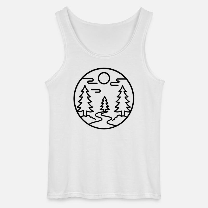Moonforest Path Silhouette - Gildan Men’s Tank Top - white