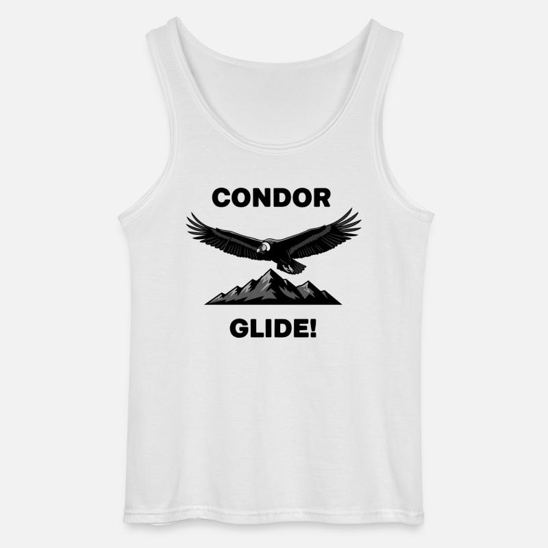 Anden-Kondor-Gleitflug Schwarzer Condor - Gildan Männer Tank Top - Weiß