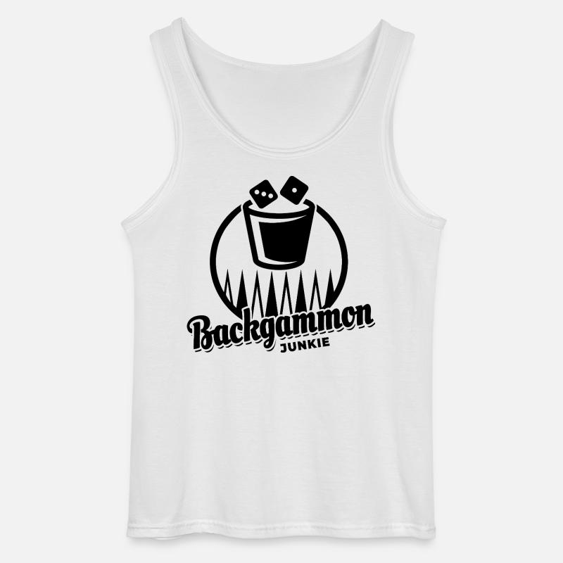 Backgammon Junkie | Board Game | Gift - Gildan Men’s Tank Top - white