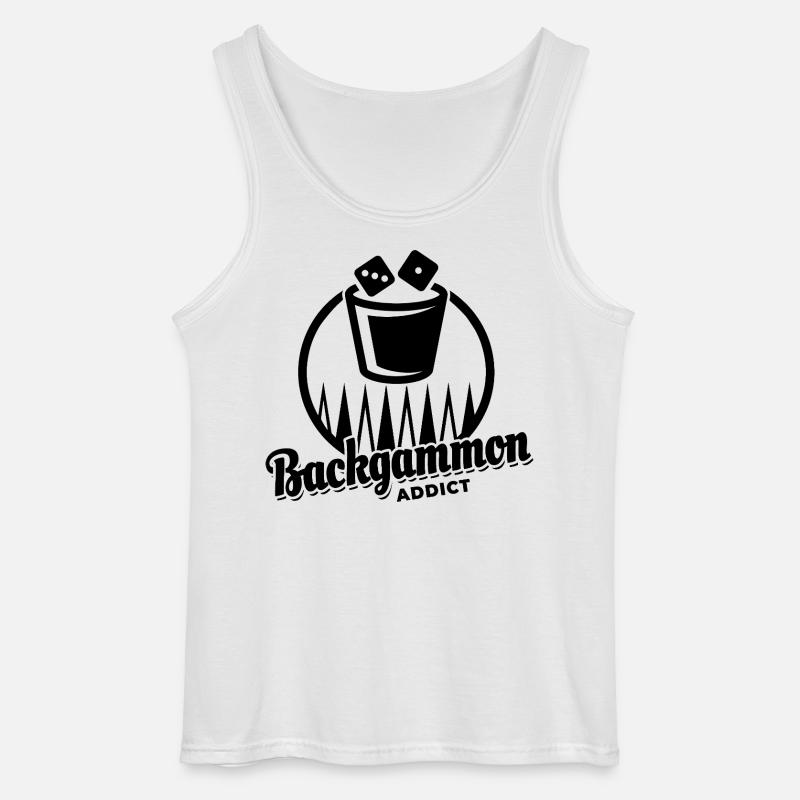 Backgammon Addict | Board Game | Gift - Gildan Men’s Tank Top - white
