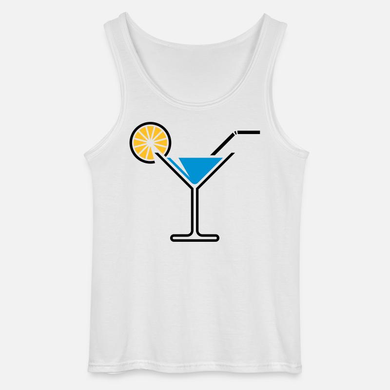 Cocktail / Cocktailglas / Martini + (Hellblau) - Gildan Männer Tank Top - Weiß
