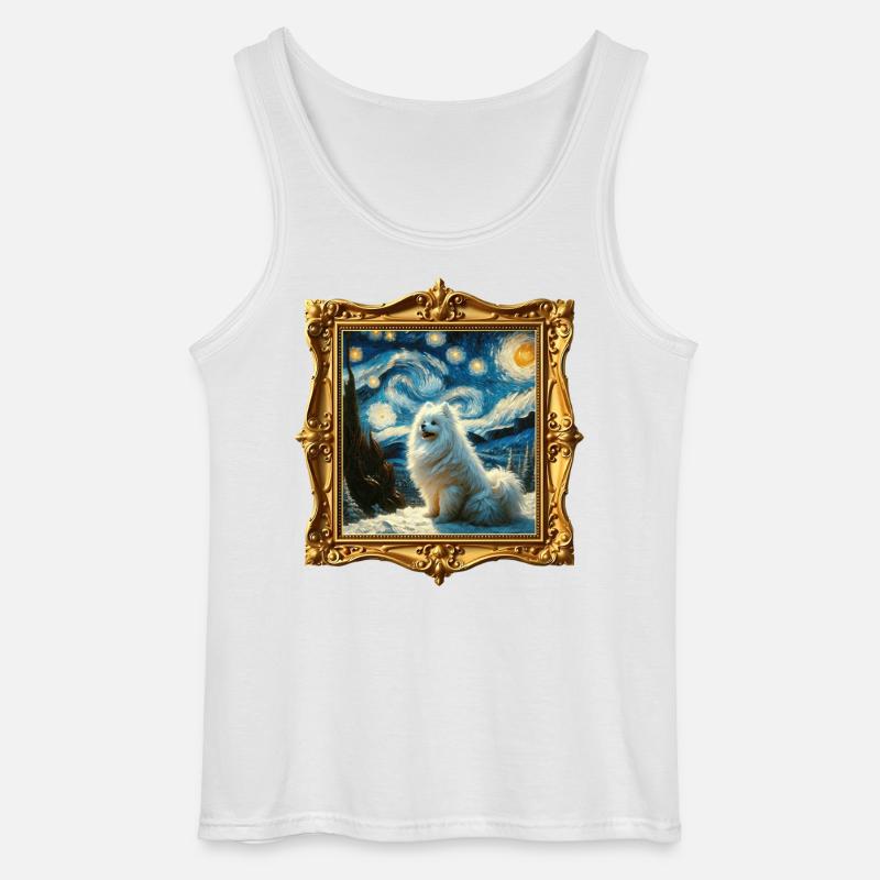 Spitz Zwergspitz Starry Night - Gildan Männer Tank Top - Weiß
