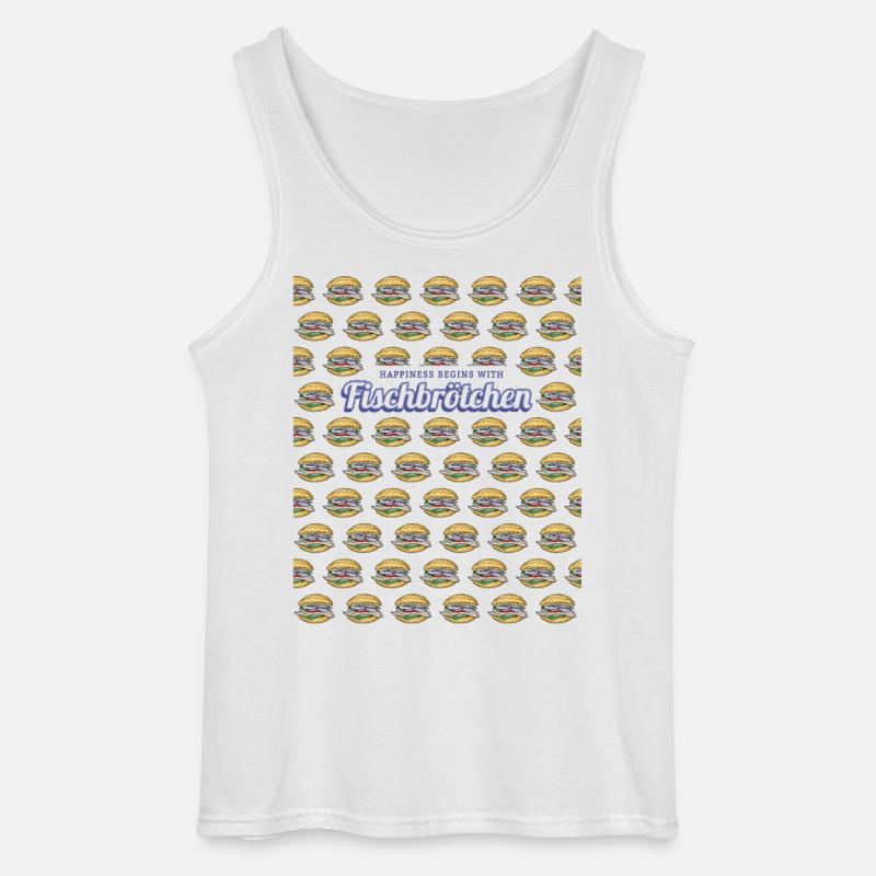 Fischbrötchen mit Matjes oder Bismarckhering - Gildan Männer Tank Top - Weiß