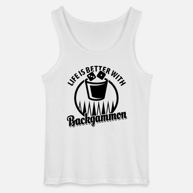 Backgammon | Board Game | Gift - Gildan Men’s Tank Top - white