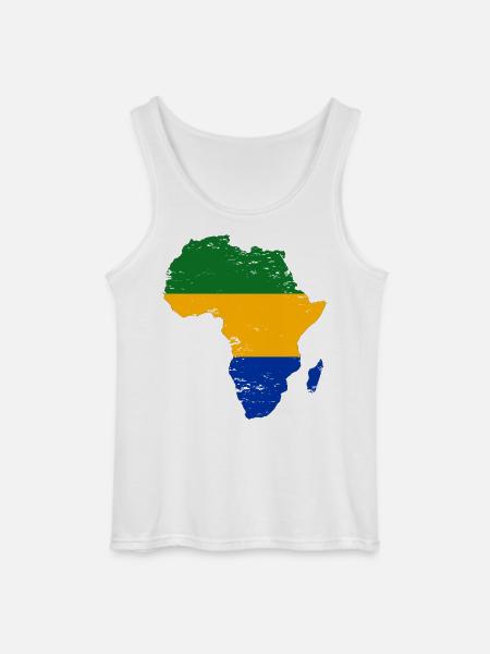 Gabon_Flagge_Afrika_used - Gildan Men’s Tank Top - white