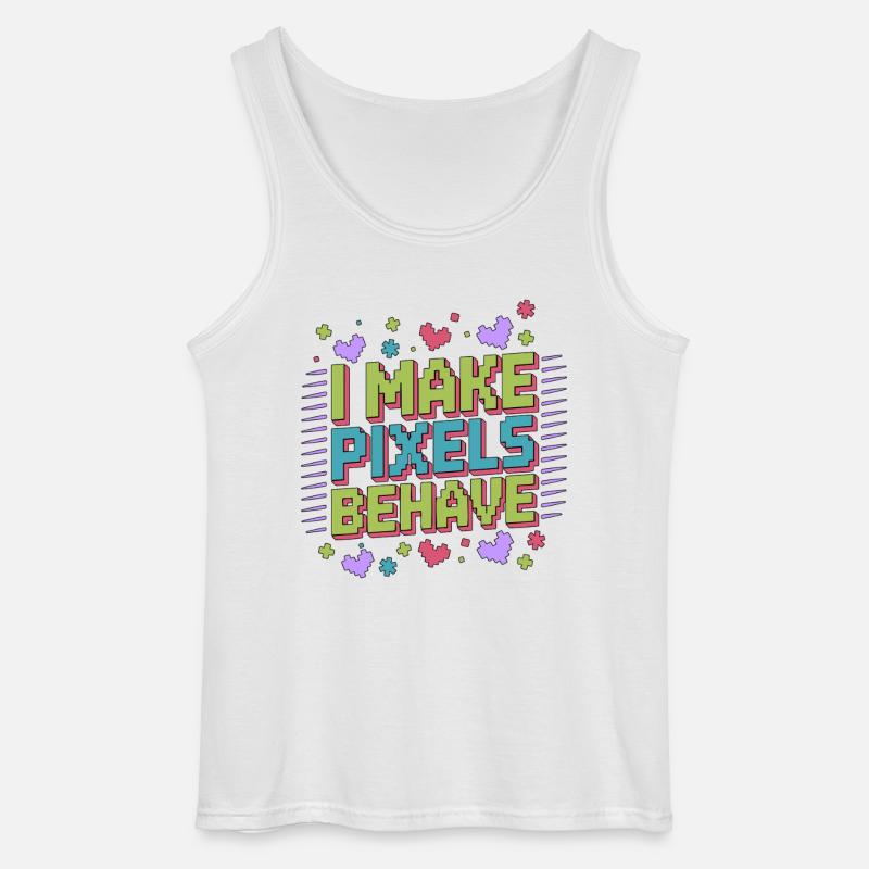 Graphiste Designer I Make Pixels Graphiste - Débardeur Gildan Homme - blanc