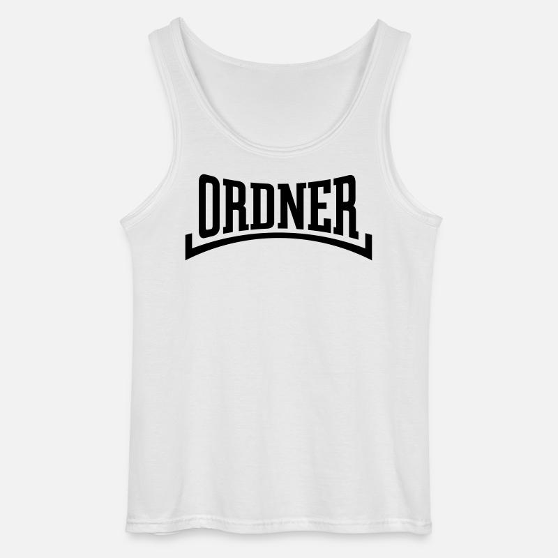 Ordner (Ordnung / Security / Black) - Gildan Männer Tank Top - Weiß