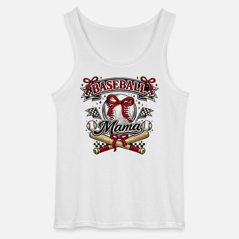 Baseball-Mama: Retro Mama Baseball-Geschenk - Gildan Männer Tank Top - Weiß