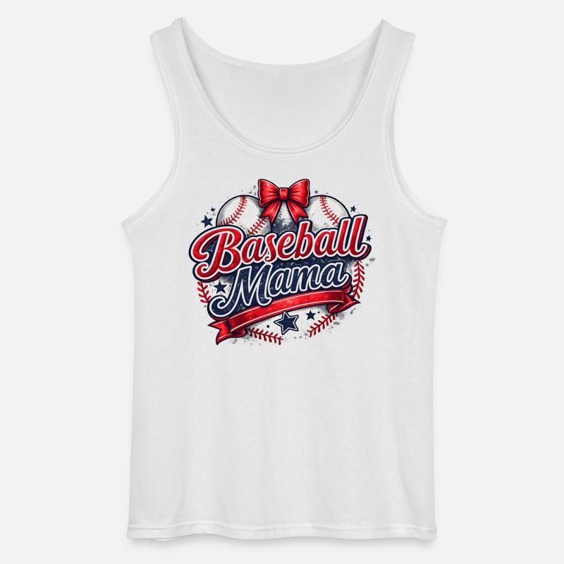 Baseball Mom: Retro Mama Baseball Gift - Gildan Men’s Tank Top - white