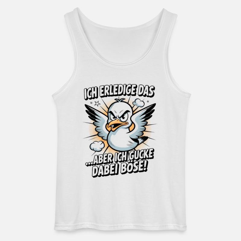 Ich erledige das  Möwe Witziger Vogel - Gildan Männer Tank Top - Weiß