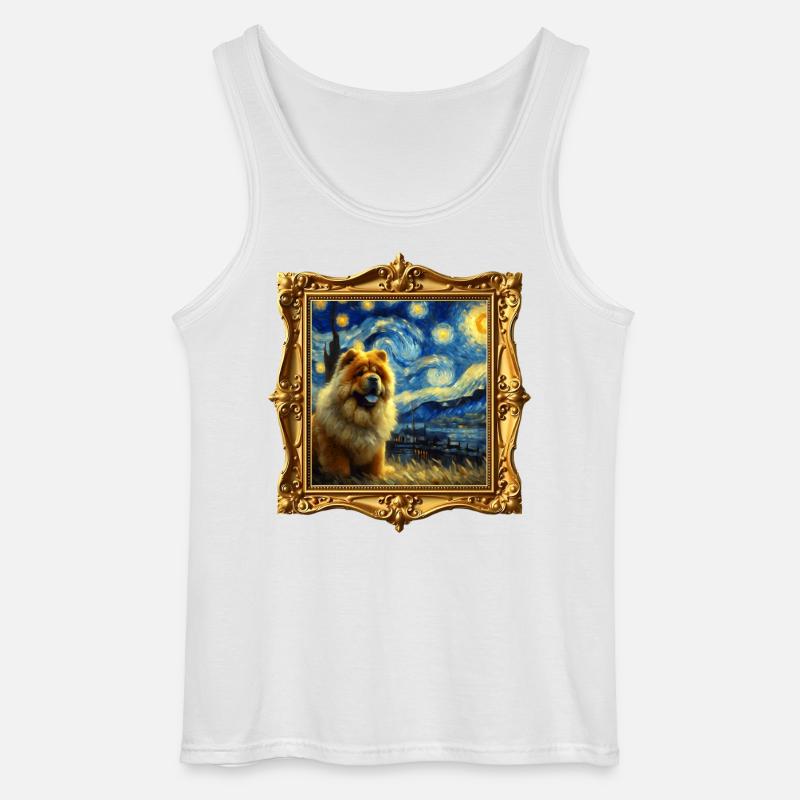 Chowchow Starry Night - Gildan Men’s Tank Top - white
