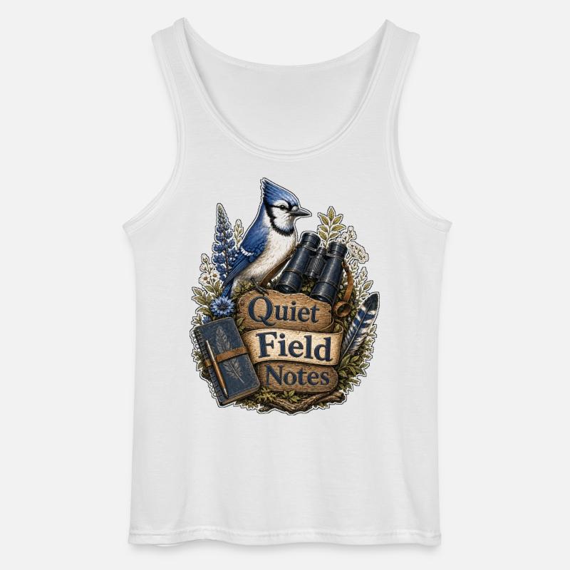 Quiet Field Notes Clouds - Gildan Men’s Tank Top - white
