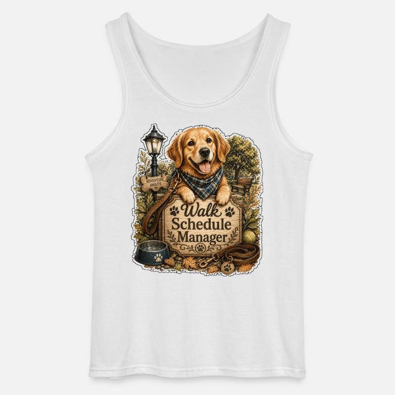 Walk Schedule Manager Hund - Gildan Männer Tank Top - Weiß