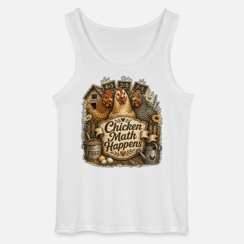 Chicken Math Happens - Gildan Männer Tank Top - Weiß